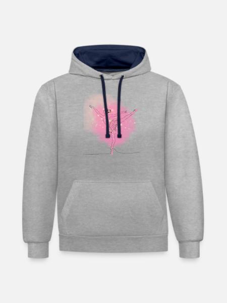 Ballerina - Contrast hoodie - heather grey/navy