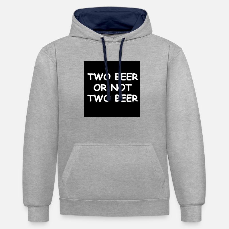 Sein oder haben Bier - Kontrast-Hoodie - Grau meliert/Navy