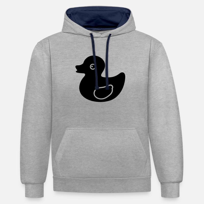 Rubber Duck - Sweat à capuche contrasté - gris chiné/bleu marine