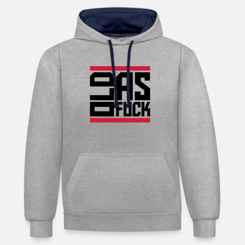 old AF Text Logo - Contrast hoodie - heather grey/navy