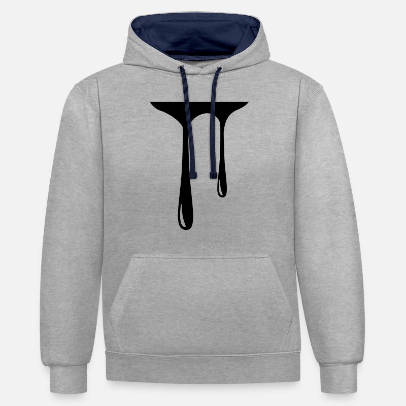 Teardrop - Sweat à capuche contrasté - gris chiné/bleu marine