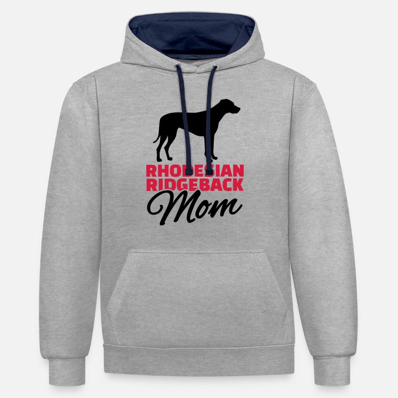 Rhodesian Ridgeback Mom - Contrast hoodie - heather grey/navy