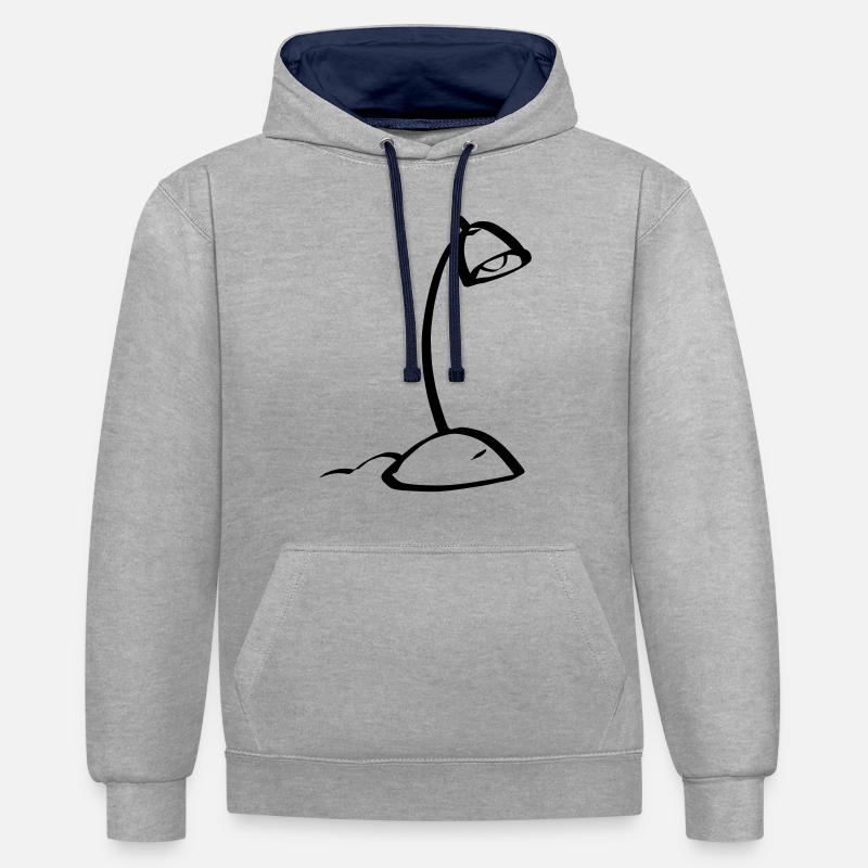 table lamp - Sweat à capuche contrasté - gris chiné/bleu marine