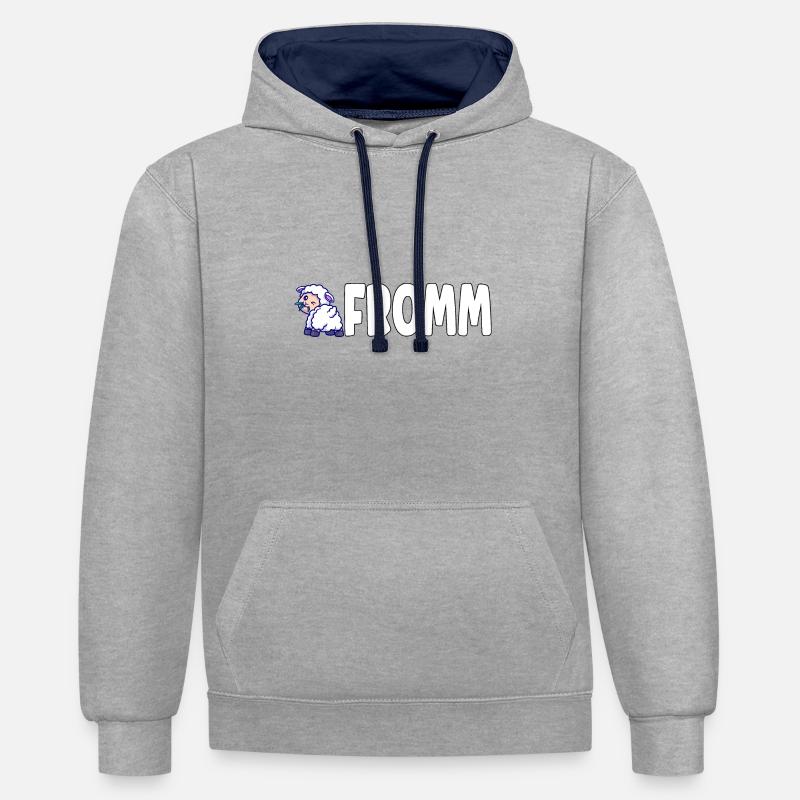 Lammfromm - Vous êtes innocent. TOUJOURS! - Sweat à capuche contrasté - gris chiné/bleu marine