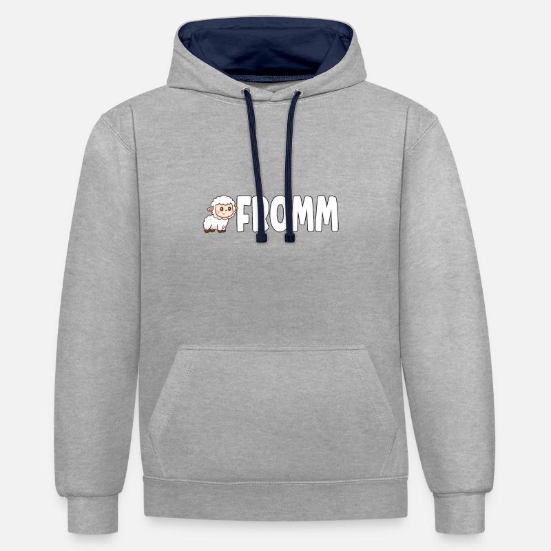 Lammfromm - Vous êtes innocent. TOUJOURS! - Sweat à capuche contrasté - gris chiné/bleu marine