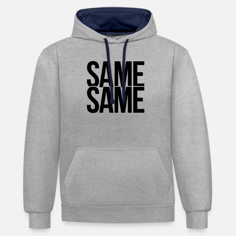 same same - Kontrast-Hoodie - Grau meliert/Navy