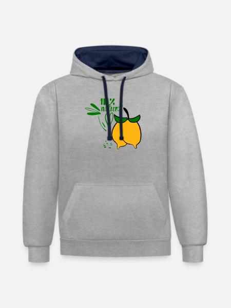 Lemons - Contrast hoodie - heather grey/navy