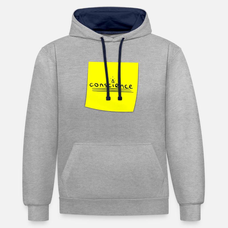 Conscience - Sweat à capuche contrasté - gris chiné/bleu marine