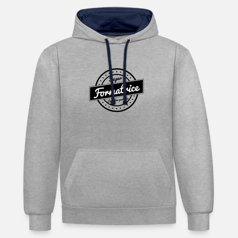Super formatrice - Sweat à capuche contrasté - gris chiné/bleu marine