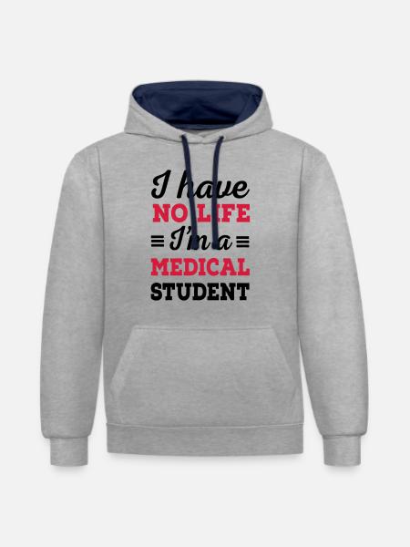 Medizinstudent - Contrast hoodie - heather grey/navy