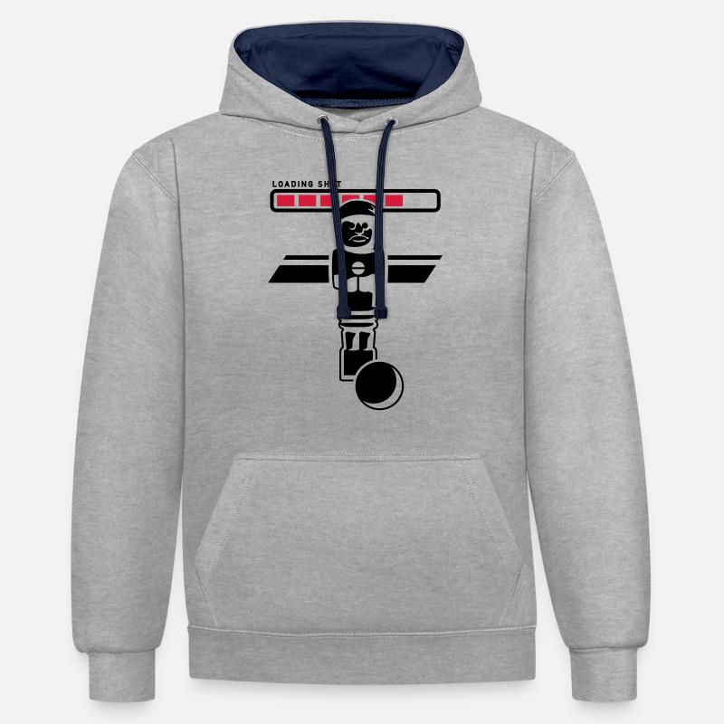 loading shot - Kontrast-Hoodie - Grau meliert/Navy