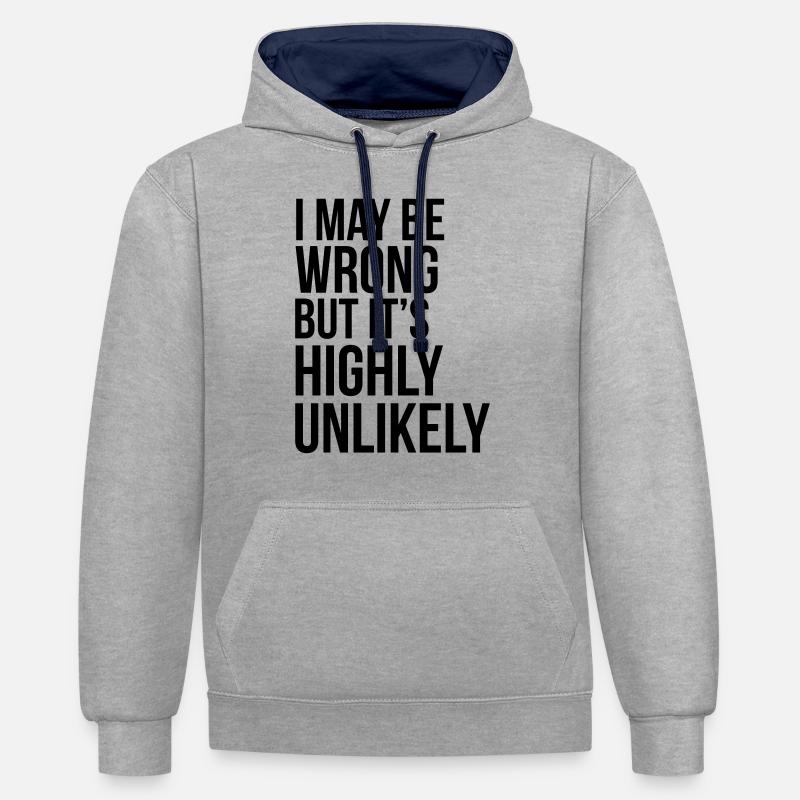 Never Wrong - Sweat à capuche contrasté - gris chiné/bleu marine