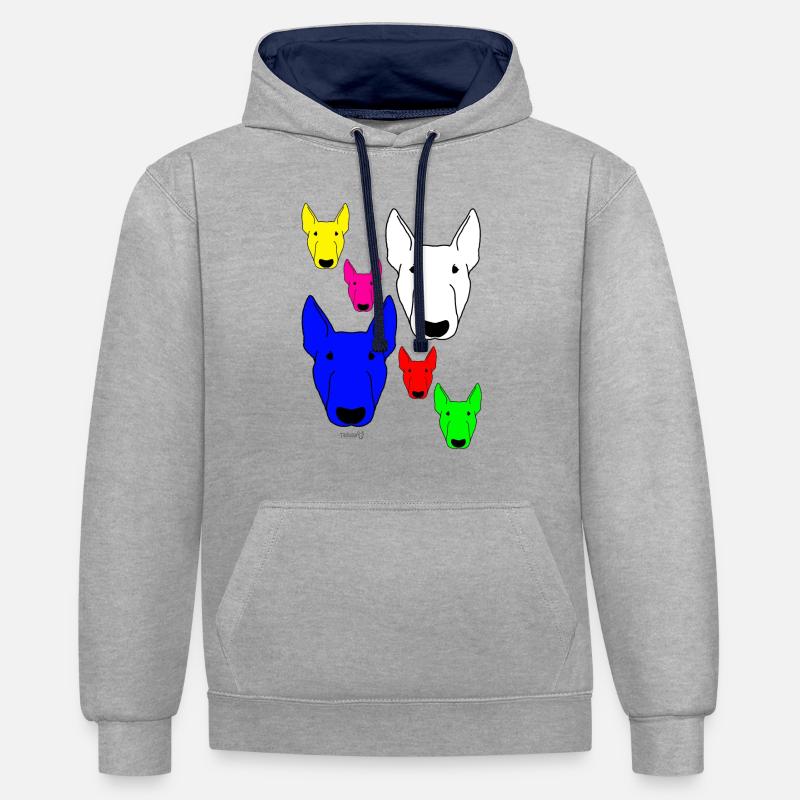 Couleurs bully - Sweat à capuche contrasté - gris chiné/bleu marine