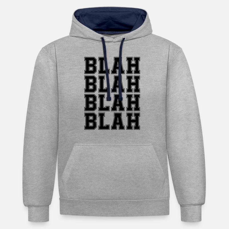 bla bla bla - Sweat à capuche contrasté - gris chiné/bleu marine