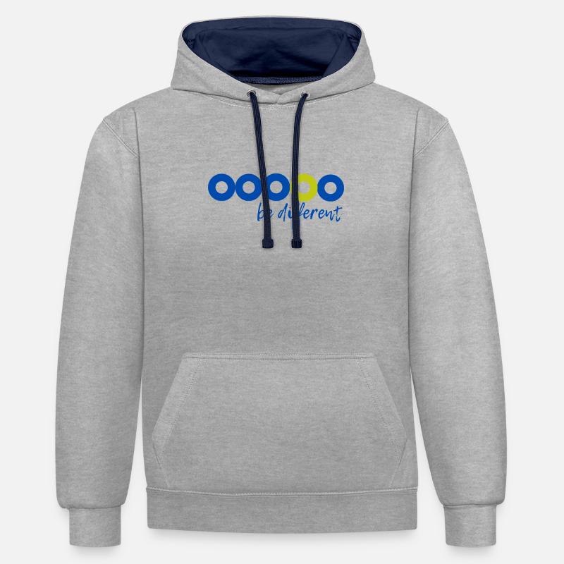 Soyez différent - Soyez vous-même !! - Sweat à capuche contrasté - gris chiné/bleu marine