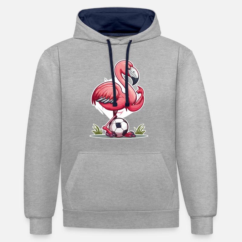 Flamingo Score - Sweat à capuche contrasté - gris chiné/bleu marine