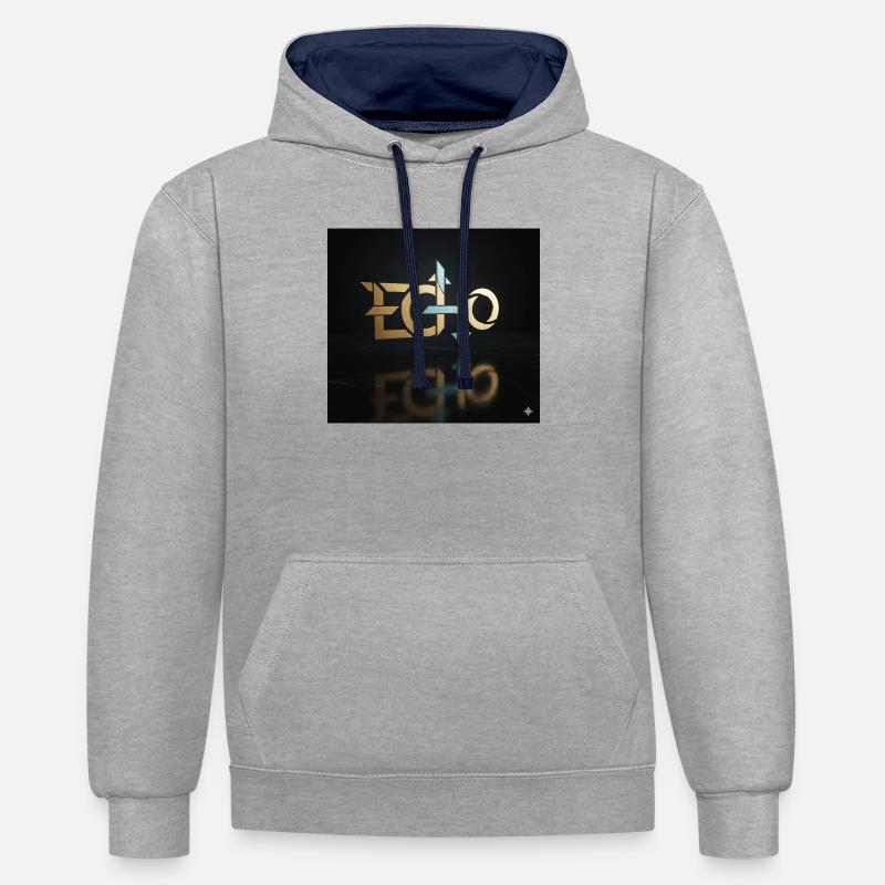 Echo Geometry Light Play - Contrast hoodie - heather grey/navy