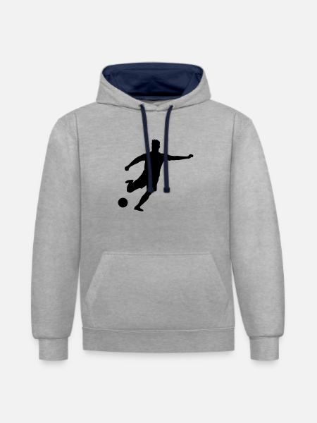 fussballer__f1 - Contrast hoodie - heather grey/navy