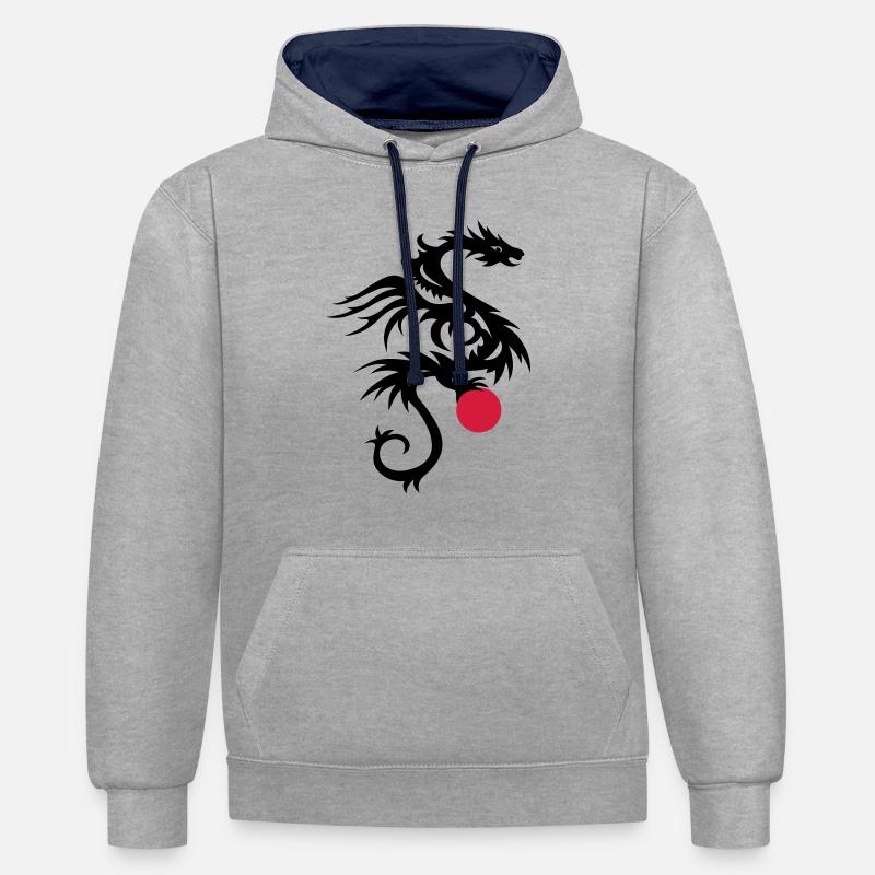 Drachen DRAKO 1 - Kontrast-Hoodie - Grau meliert/Navy