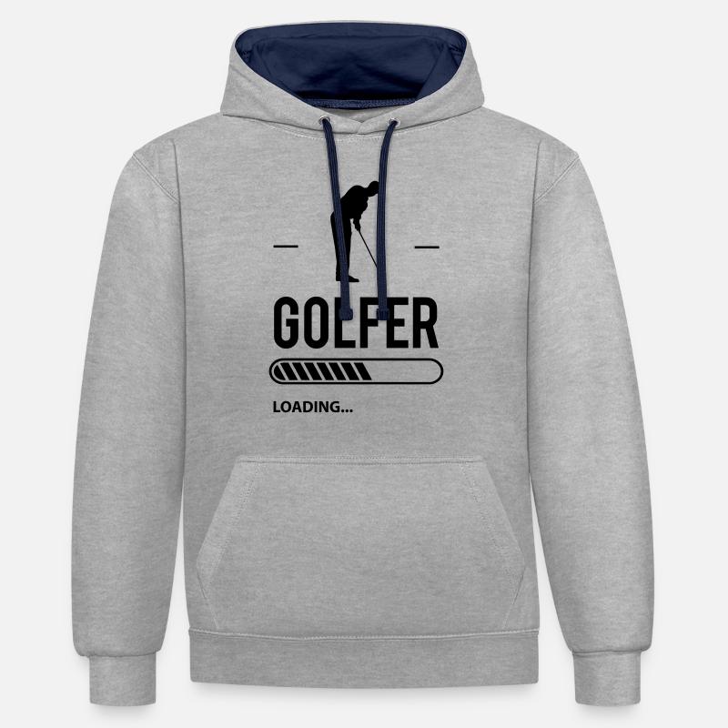 Golfer Loading - Sweat à capuche contrasté - gris chiné/bleu marine