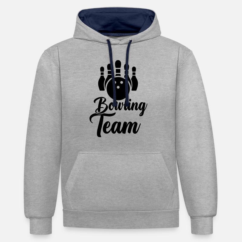 Équipe de bowling - Sweat à capuche contrasté - gris chiné/bleu marine