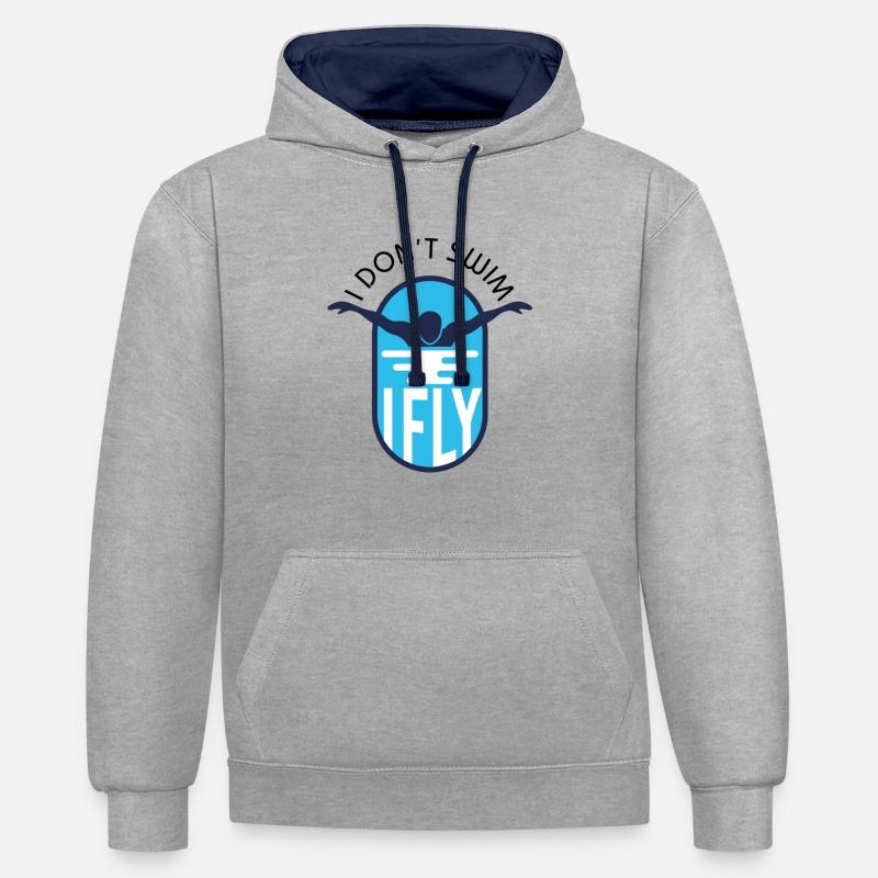 je ne nage pas - Sweat à capuche contrasté - undefined