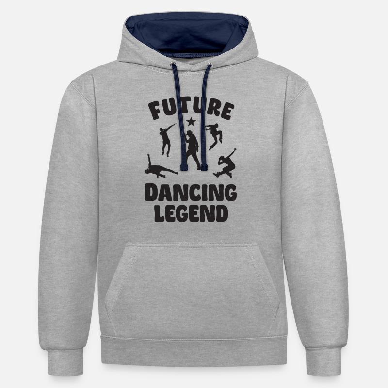Future Dancing Legend - Sweat à capuche contrasté - gris chiné/bleu marine