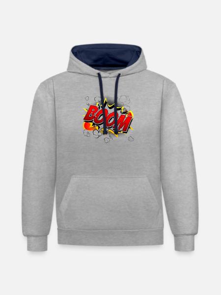 Boom Comic Graphic - Contrast hoodie - heather grey/navy
