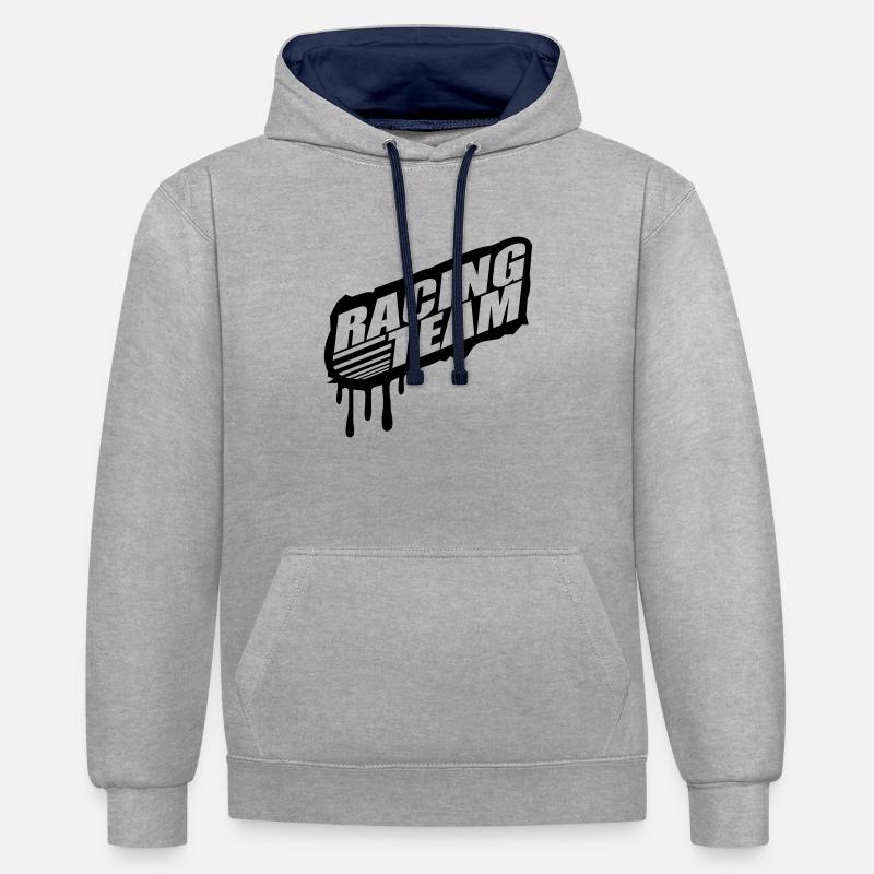 Racing Team Graffiti timbre - Sweat à capuche contrasté - gris chiné/bleu marine