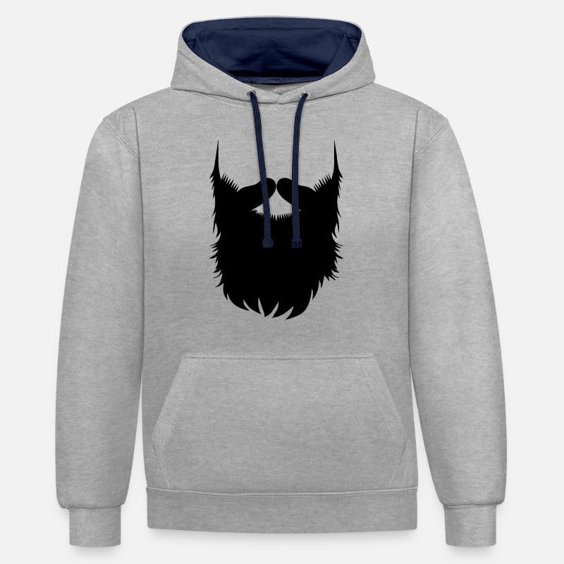 Hipster Beard Vector - Kontrast-Hoodie - Grau meliert/Navy