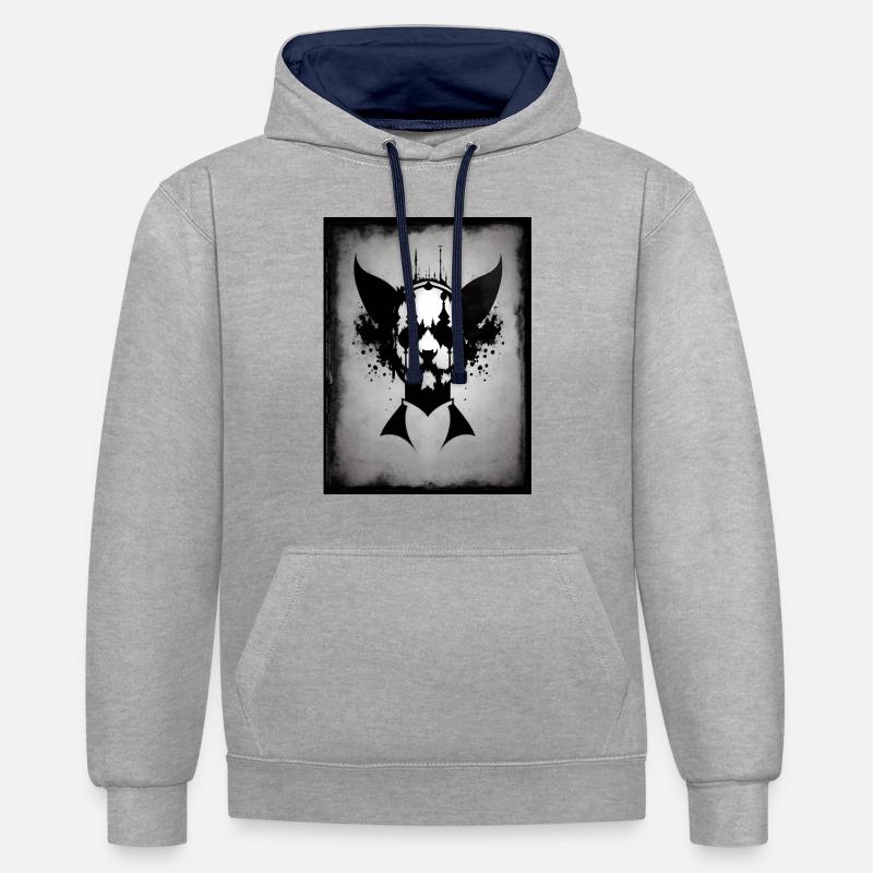Mon ami Jasper - Sweat à capuche contrasté - gris chiné/bleu marine