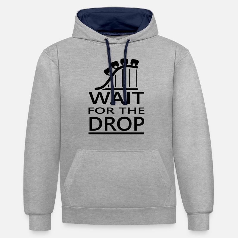 Rollercoaster Achterbahn Freizeitpark - Kontrast-Hoodie - Grau meliert/Navy
