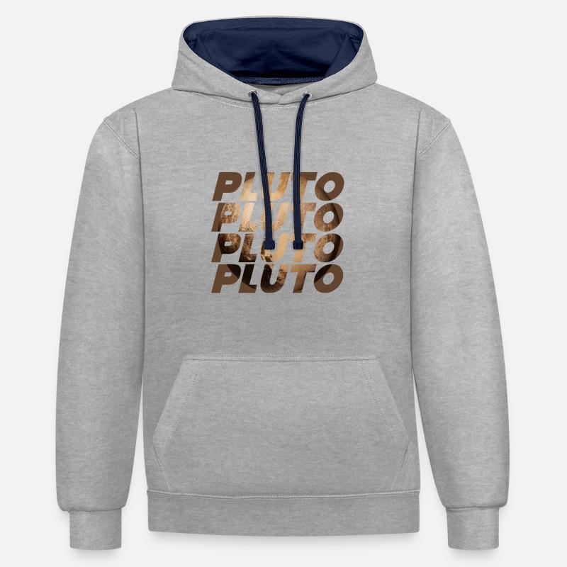 Conception de Pluton - Sweat à capuche contrasté - gris chiné/bleu marine