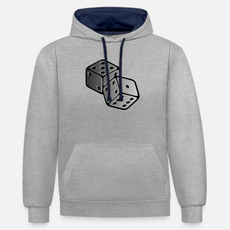 Cube - Sweat à capuche contrasté - gris chiné/bleu marine