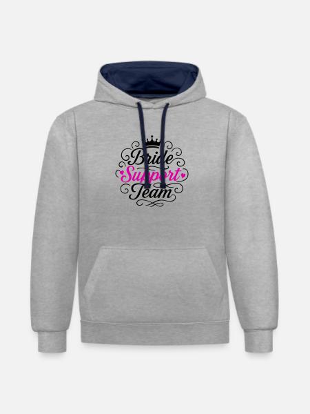 Bride Support Team - Contrast hoodie - heather grey/navy