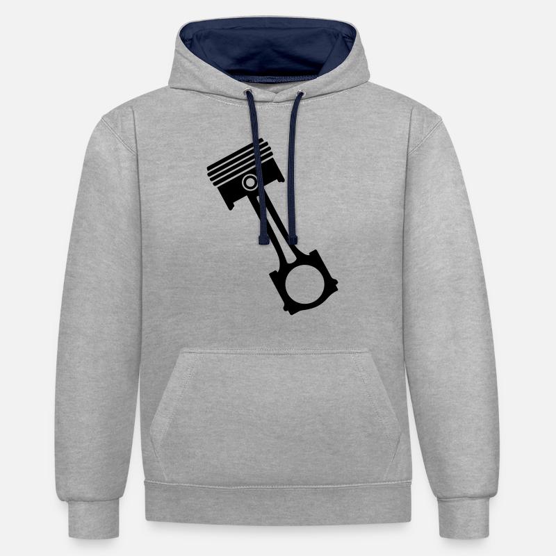 Kolben - Kontrast-Hoodie - Grau meliert/Navy