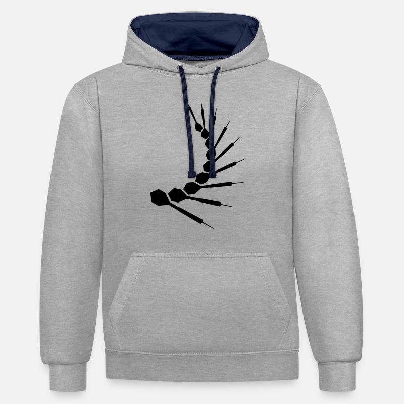 Dart Pattern - Sweat à capuche contrasté - gris chiné/bleu marine