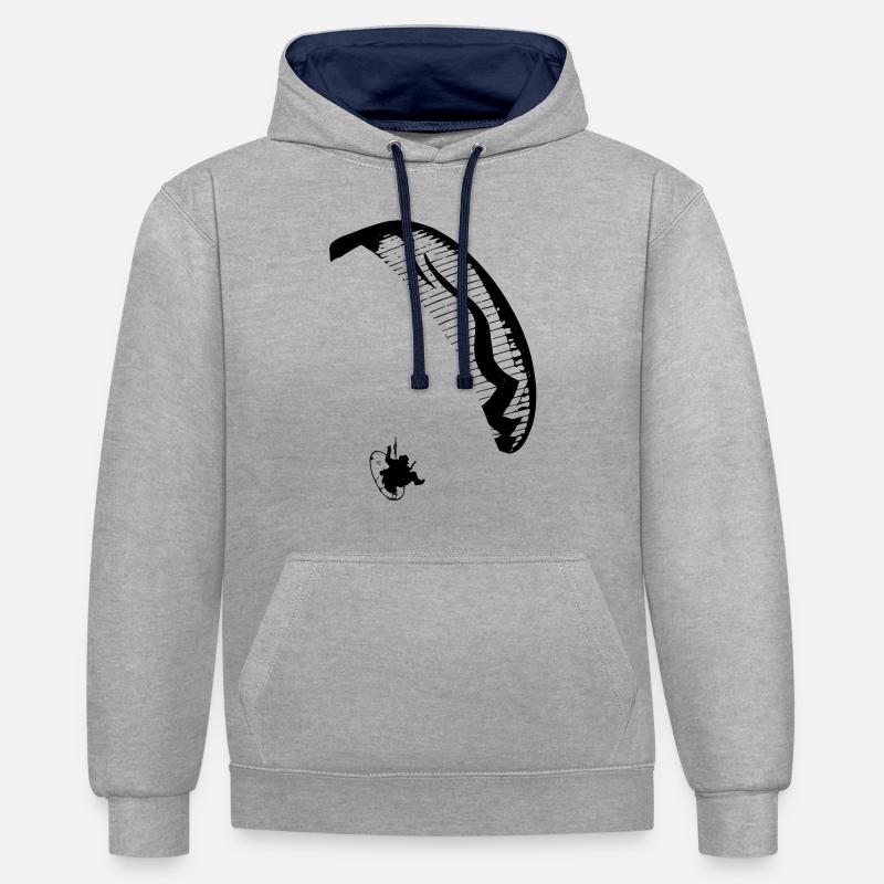 Paramotor Snake - Sweat à capuche contrasté - gris chiné/bleu marine