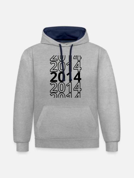 2014 2014 2014 - Contrast hoodie - heather grey/navy