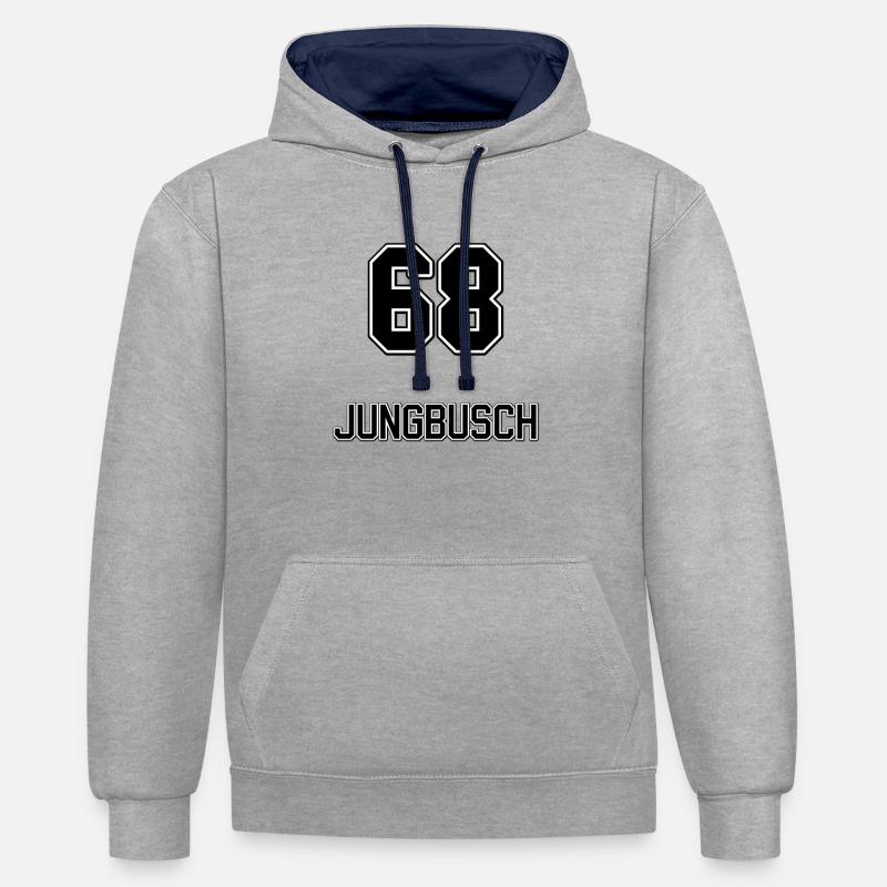 Mannheim 68 Jungbusch - Sweat à capuche contrasté - gris chiné/bleu marine