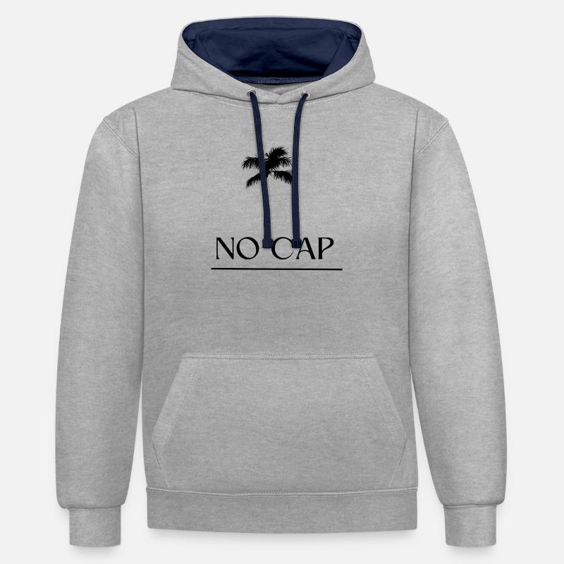 Pas de conception de capuchon - Sweat à capuche contrasté - gris chiné/bleu marine