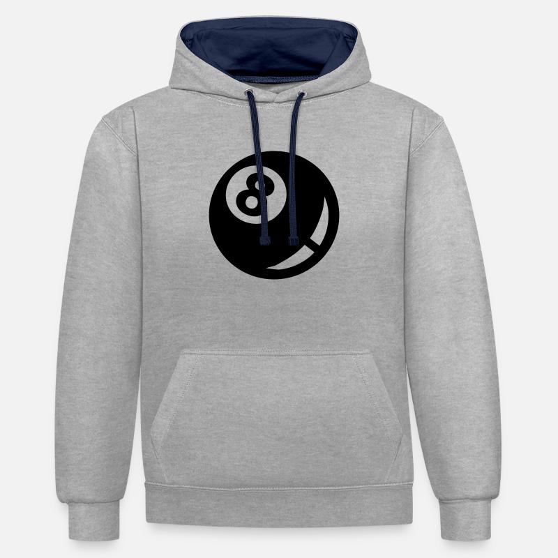 Billard - Kontrast-Hoodie - Grau meliert/Navy