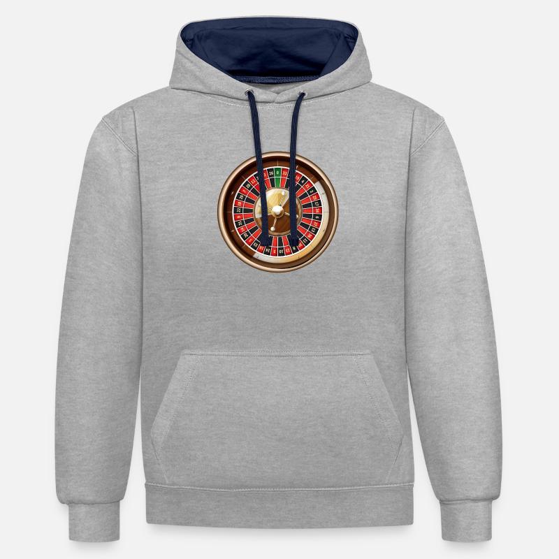 boardgame chess backgammon game night - Kontrast-Hoodie - Grau meliert/Navy