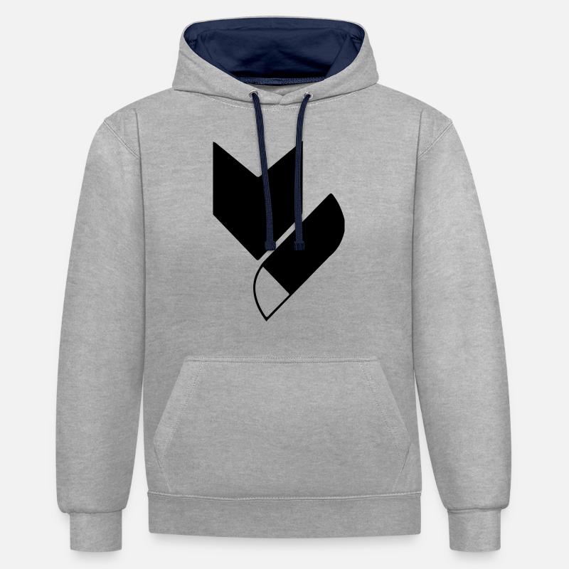 fox Foxy - Sweat à capuche contrasté - gris chiné/bleu marine