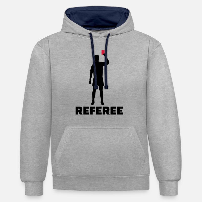Arbitre - Sweat à capuche contrasté - gris chiné/bleu marine