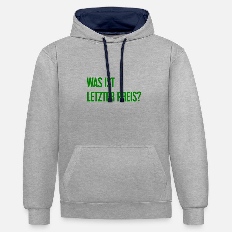 Quel est le dernier prix ? - Sweat à capuche contrasté - gris chiné/bleu marine
