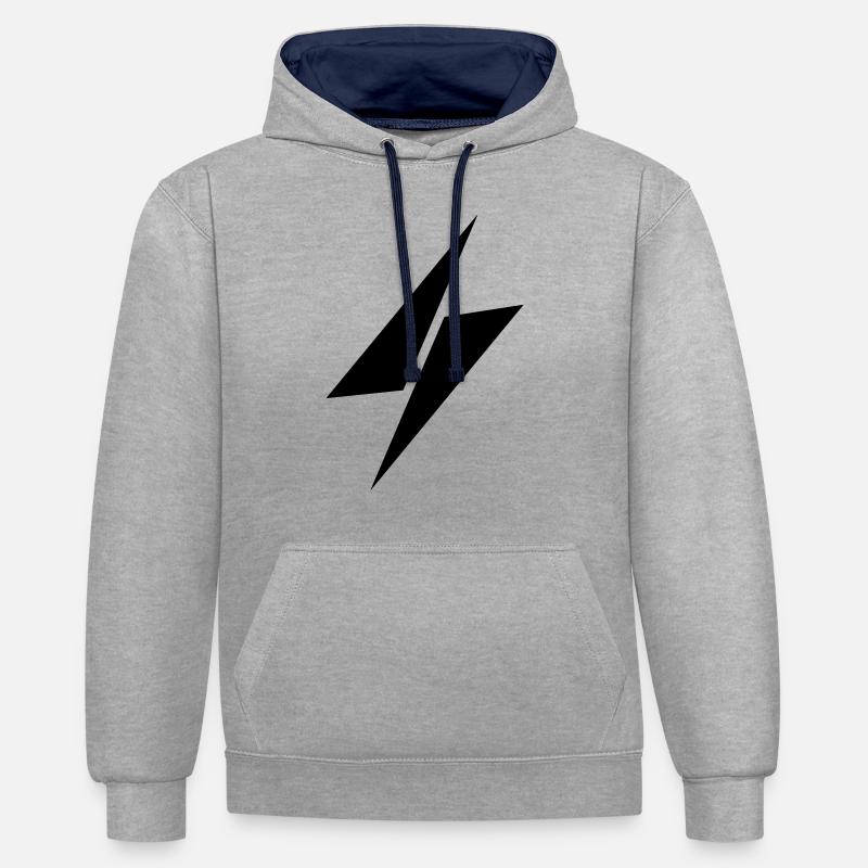 Logo de Thunder - Sweat à capuche contrasté - gris chiné/bleu marine