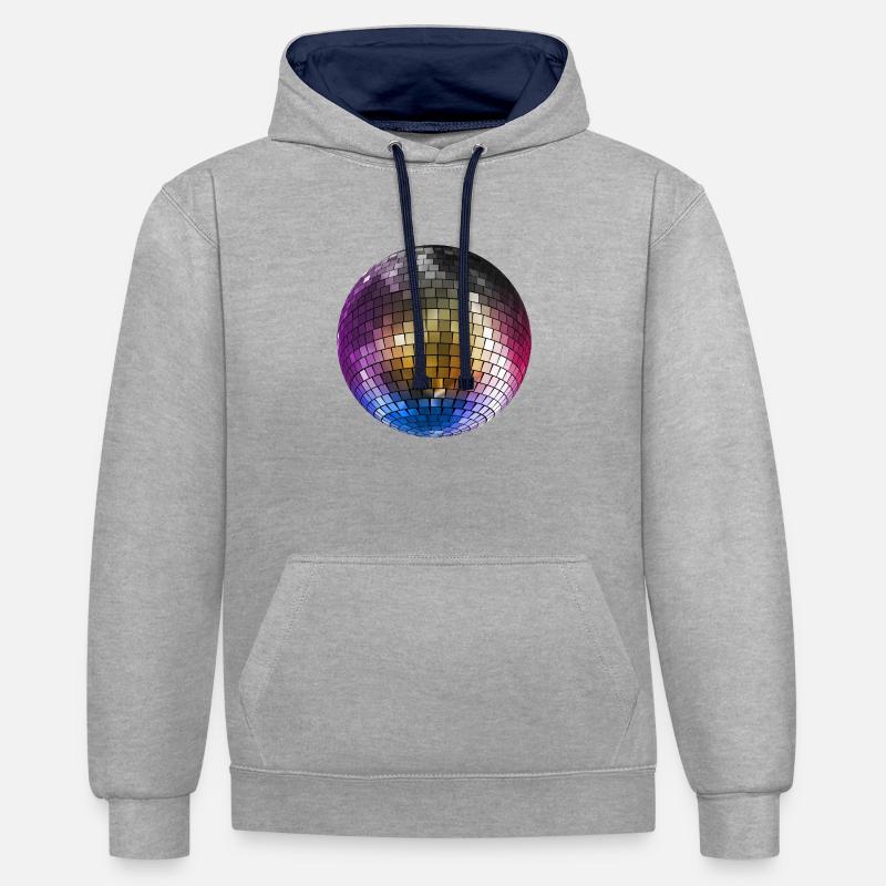 Couleur Boule Boule - Sweat à capuche contrasté - gris chiné/bleu marine