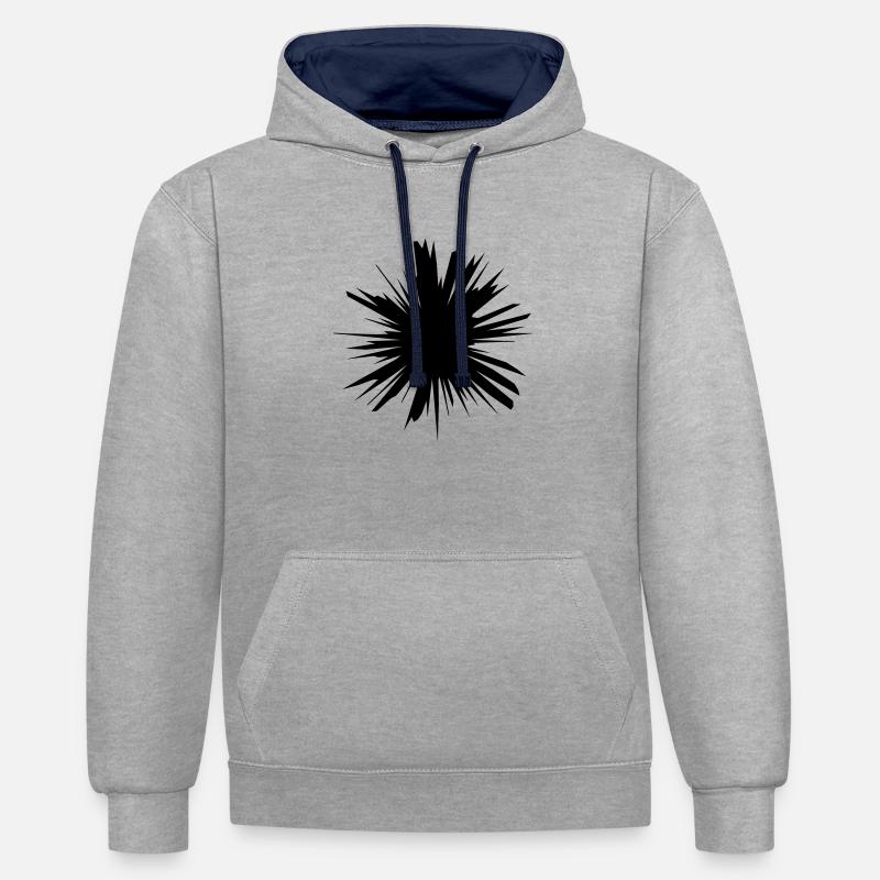 Conception de blast explosion destruction - Sweat à capuche contrasté - gris chiné/bleu marine
