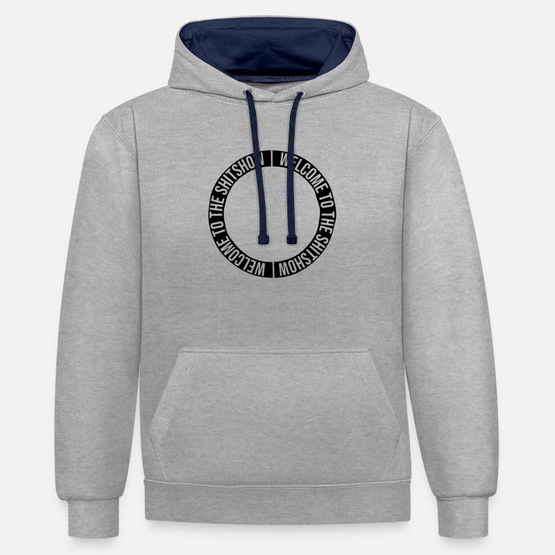 Ring Circle Shitshow - Sweat à capuche contrasté - gris chiné/bleu marine